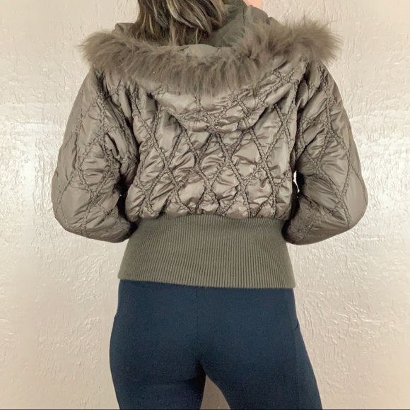 Just Design Brown Quilted Puffer Coat - Picture 5 of 13